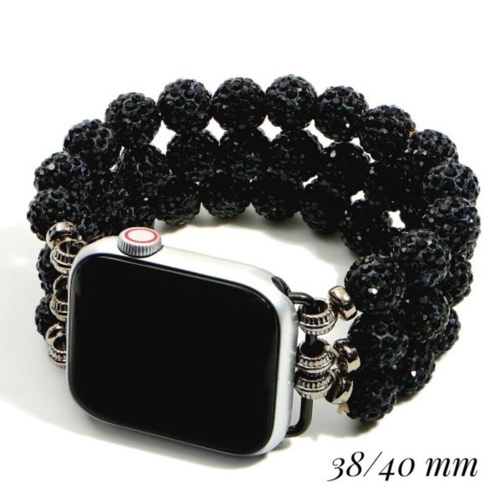 NEW Black Beaded Apple Watch Band Bracelet 38 - 40 mm